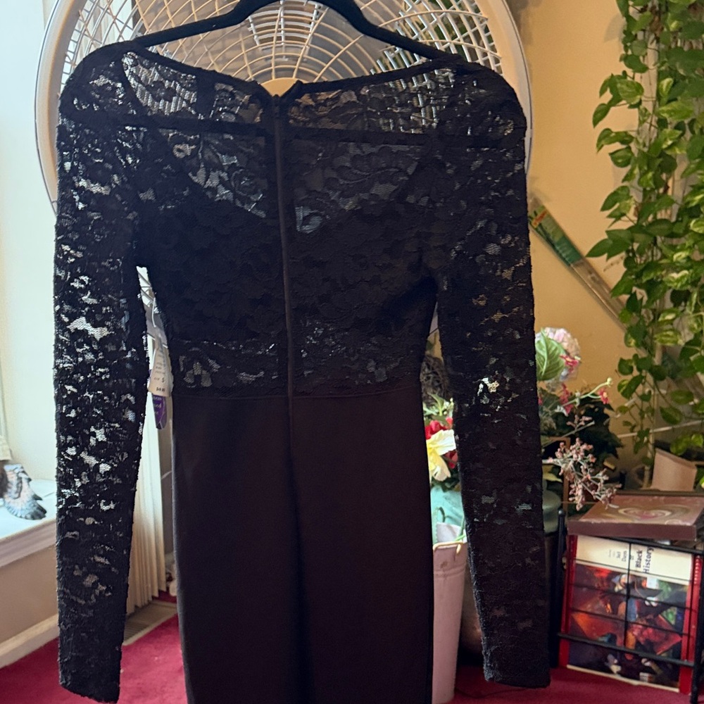 Chic Black Lace Long Sleeve Dress
